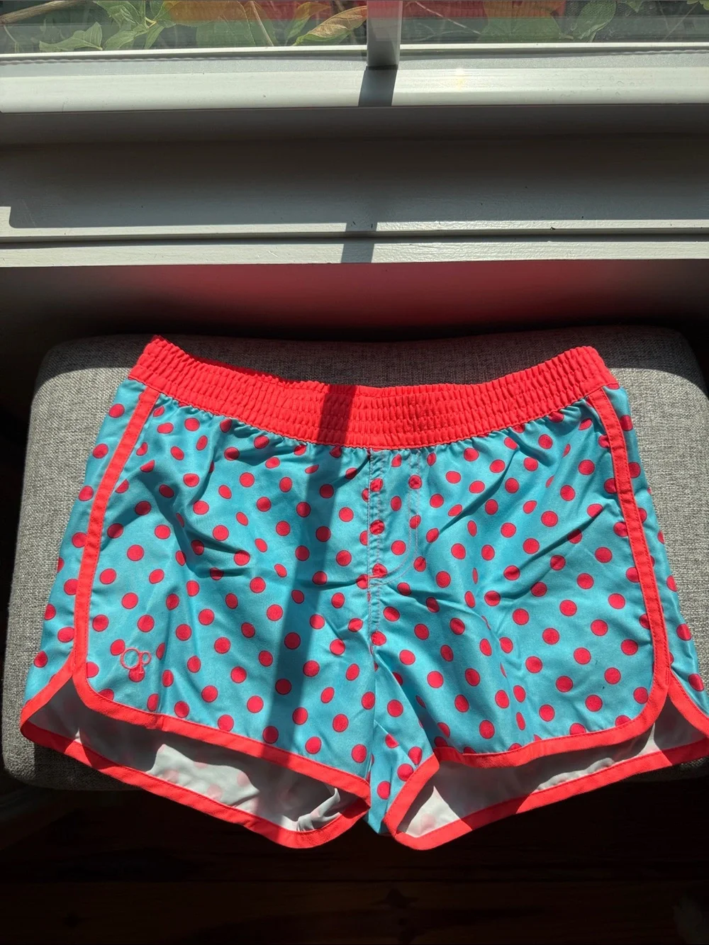 Kid’s Polka Dot Active Shorts - Turquoise & Coral